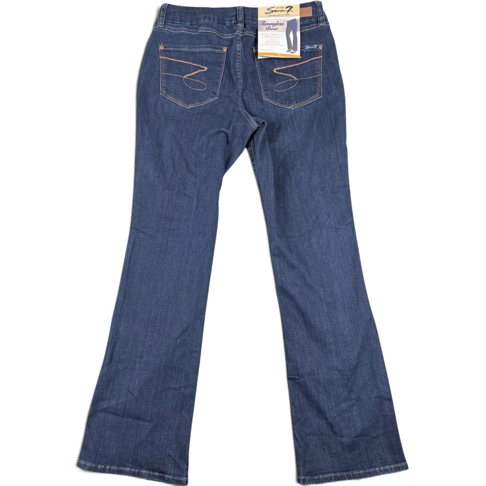 Seven7 Tummyless Boot Jeans Challenger Dark Wash Slim Bootcut Size 12 NEW
